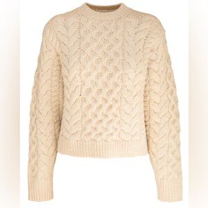 Isabel Marant Etoile, Chunky Ivory Cable Knit Sweater, Size 40, 100% wool, Ivory